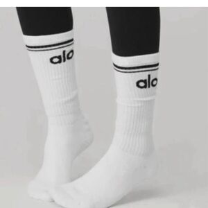 ALO Yoga White and Black Athletic Socks